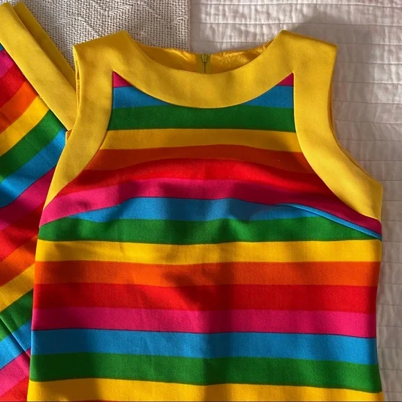 Vintage Rainbow Striped Maxi Dress - Picture 5 of 9